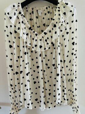 Charter Club Heart Blouse - Size M